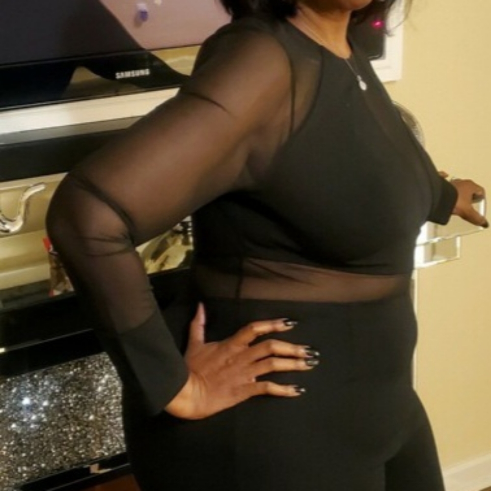 Mesh cutout jumpsuit